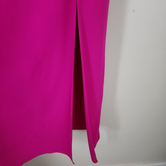 Amanda Uprichard | Mandy Strapless Side Slit Midi Dress in Hot Pink - Size S - Picture 5 of 11